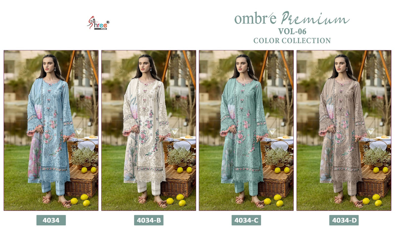 4034 Bcd Ombre Vol 6 Shree Fabs Cotton Pakistani Salwar Suits Exporter Gujarat