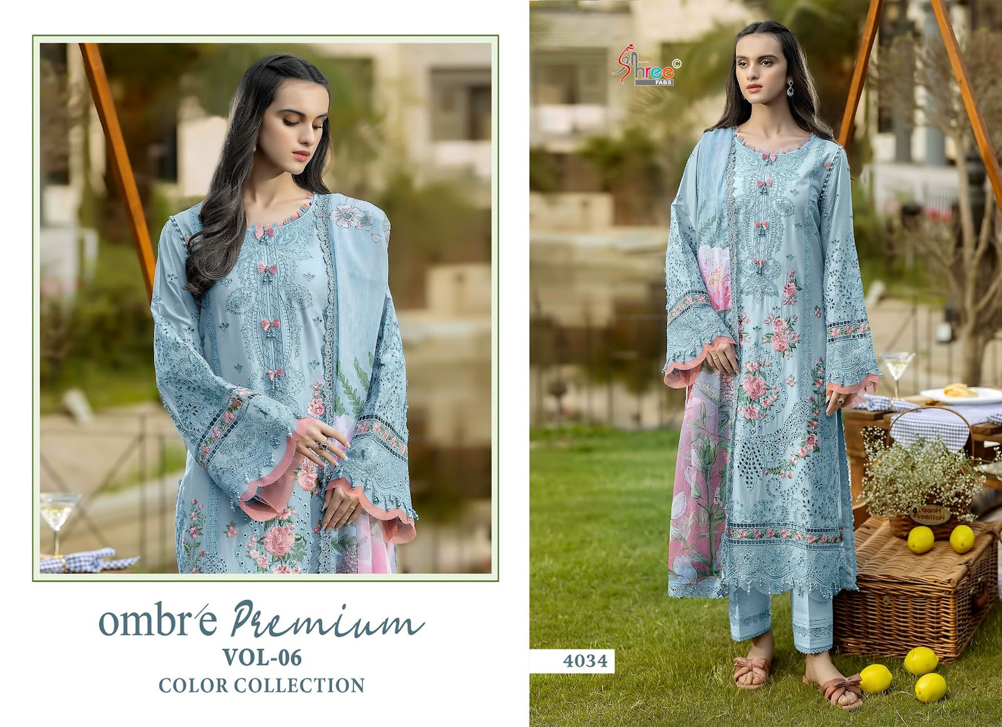 4034 Bcd Ombre Vol 6 Shree Fabs Cotton Pakistani Salwar Suits Exporter Gujarat
