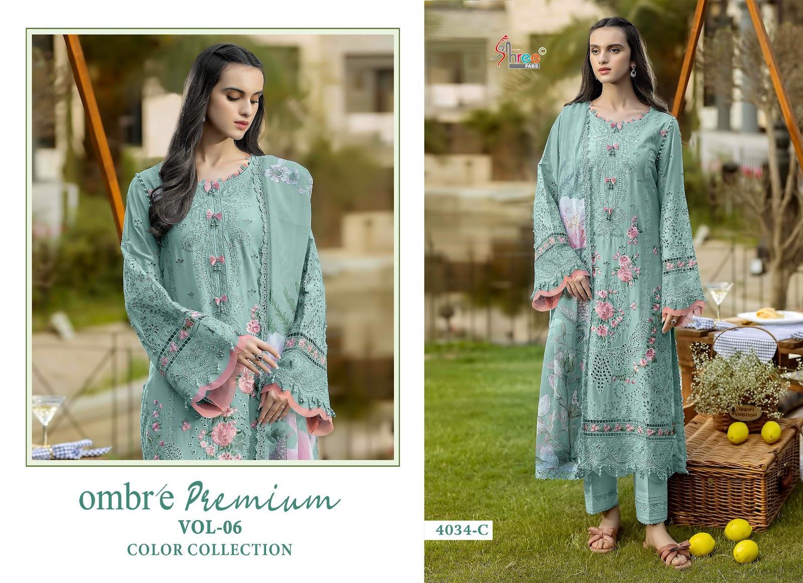 4034 Bcd Ombre Vol 6 Shree Fabs Cotton Pakistani Salwar Suits Exporter Gujarat