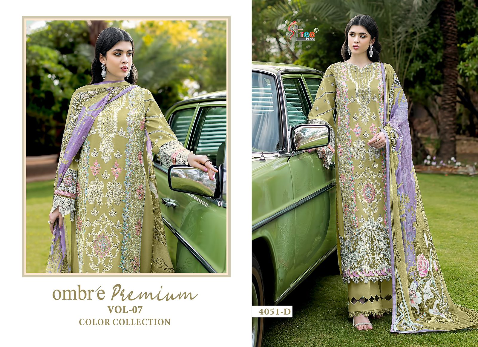 4051 Ombre Premium Vol 7 Color Collection Shree Fabs Cotton Pakistani Salwar Suits Wholesale