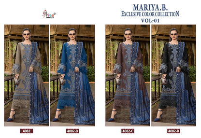 4082 Hit Design Mariya B Vol 1 Exclusive Color Collection Shree Fabs Reyon Pakistani Salwar Suits Supplier India