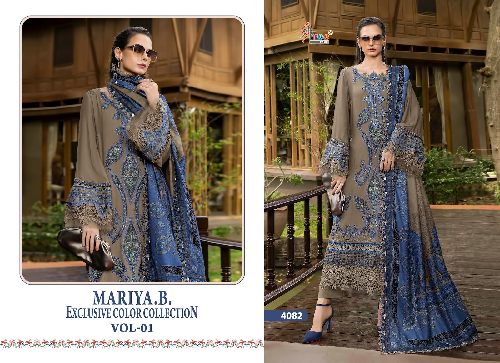 4082 Hit Design Mariya B Vol 1 Exclusive Color Collection Shree Fabs Reyon Pakistani Salwar Suits Supplier India