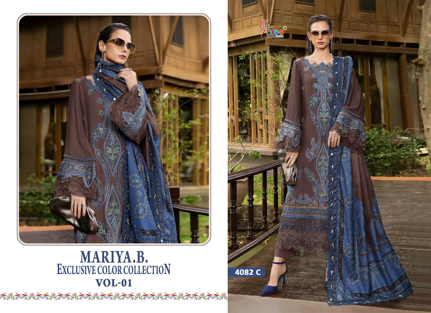 4082 Hit Design Mariya B Vol 1 Exclusive Color Collection Shree Fabs Reyon Pakistani Salwar Suits Supplier India