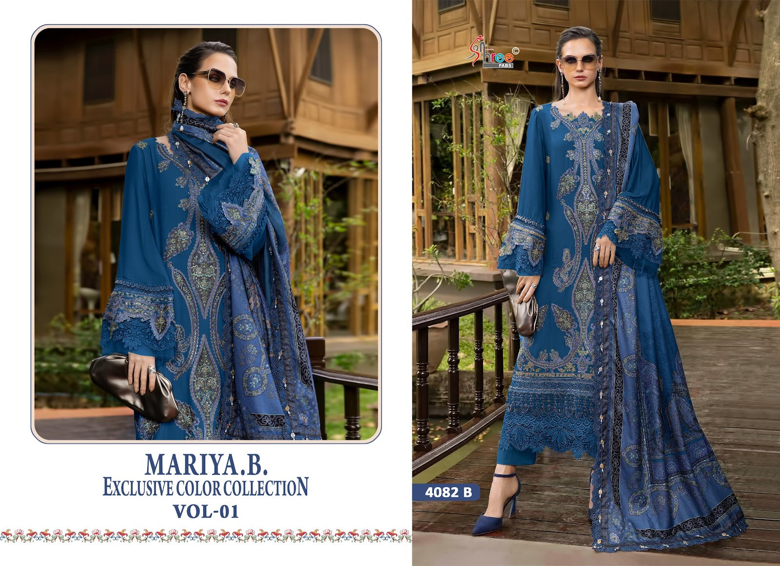 4082 Hit Design Mariya B Vol 1 Exclusive Color Collection Shree Fabs Reyon Pakistani Salwar Suits Supplier India