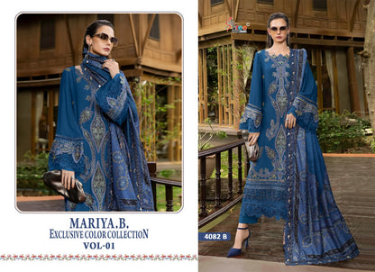 4082 Hit Design Mariya B Vol 1 Exclusive Color Collection Shree Fabs Reyon Pakistani Salwar Suits Supplier India