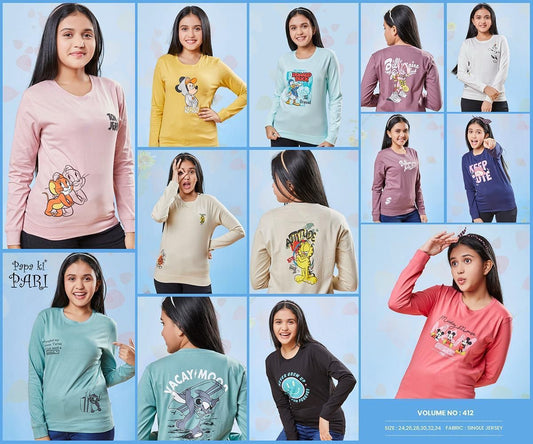 412 Papa Ki Pari Bio Cotton Girls Tshirt Wholesale