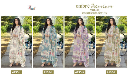4195 Ijkl Ombre Premium Vol 6 Shree Fabs Cotton Pakistani Salwar Suits Wholesaler