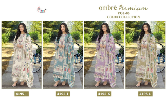 4195 Ijkl Ombre Premium Vol 6 Shree Fabs Cotton Pakistani Salwar Suits Wholesaler