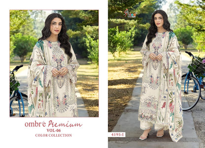 4195 Ijkl Ombre Premium Vol 6 Shree Fabs Cotton Pakistani Salwar Suits Wholesaler