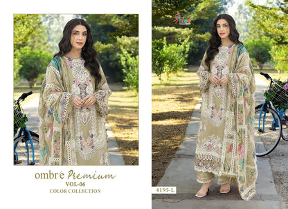 4195 Ijkl Ombre Premium Vol 6 Shree Fabs Cotton Pakistani Salwar Suits Wholesaler