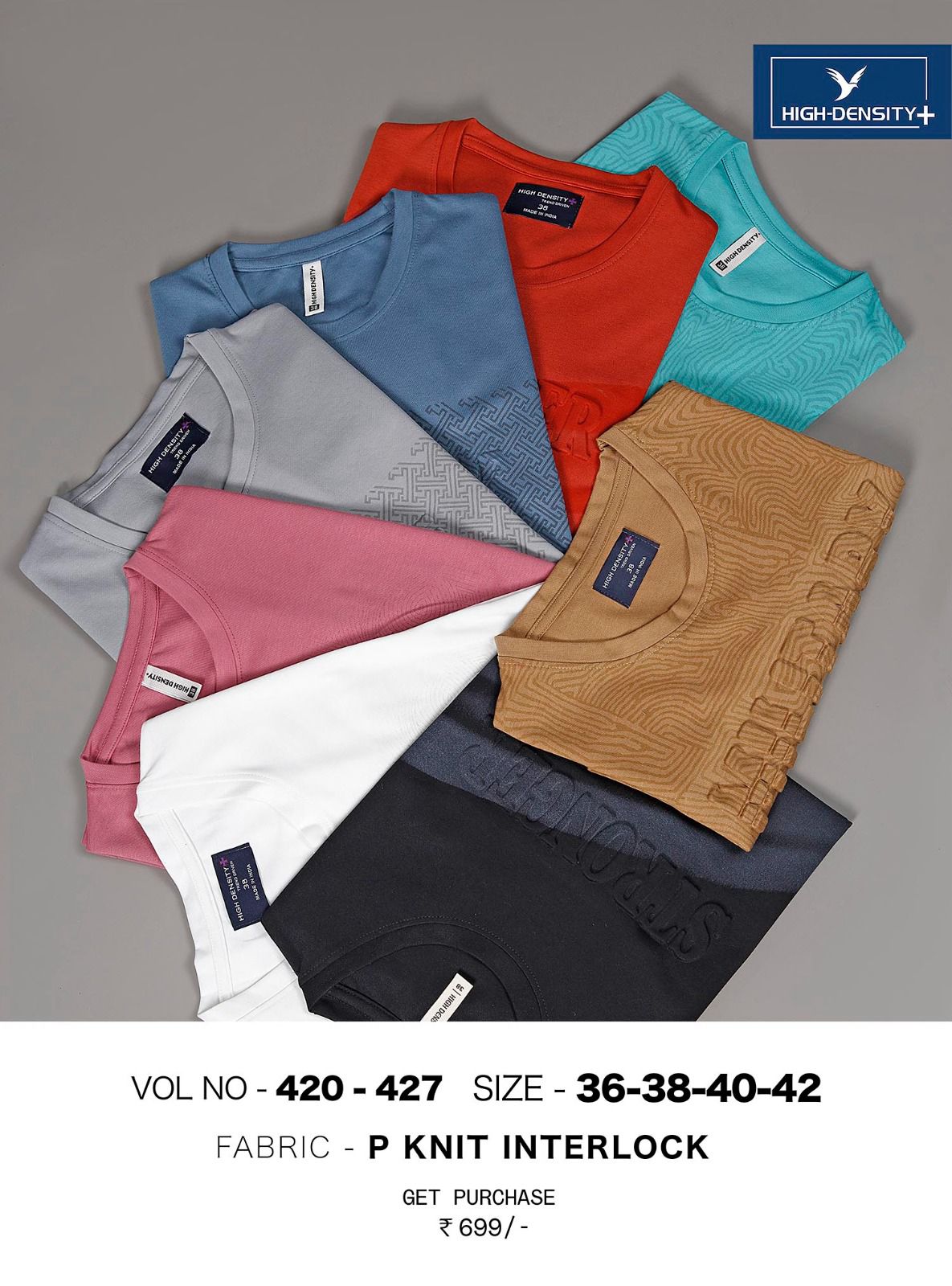 420-427 High Density Knit Mens Tshirts Wholesale Price