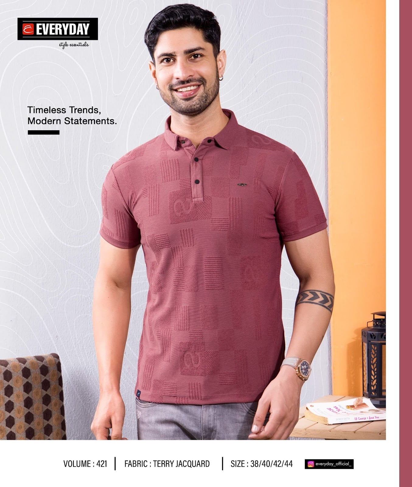 421 Everyday Jacquard Mens Tshirts Exporter Ahmedabad