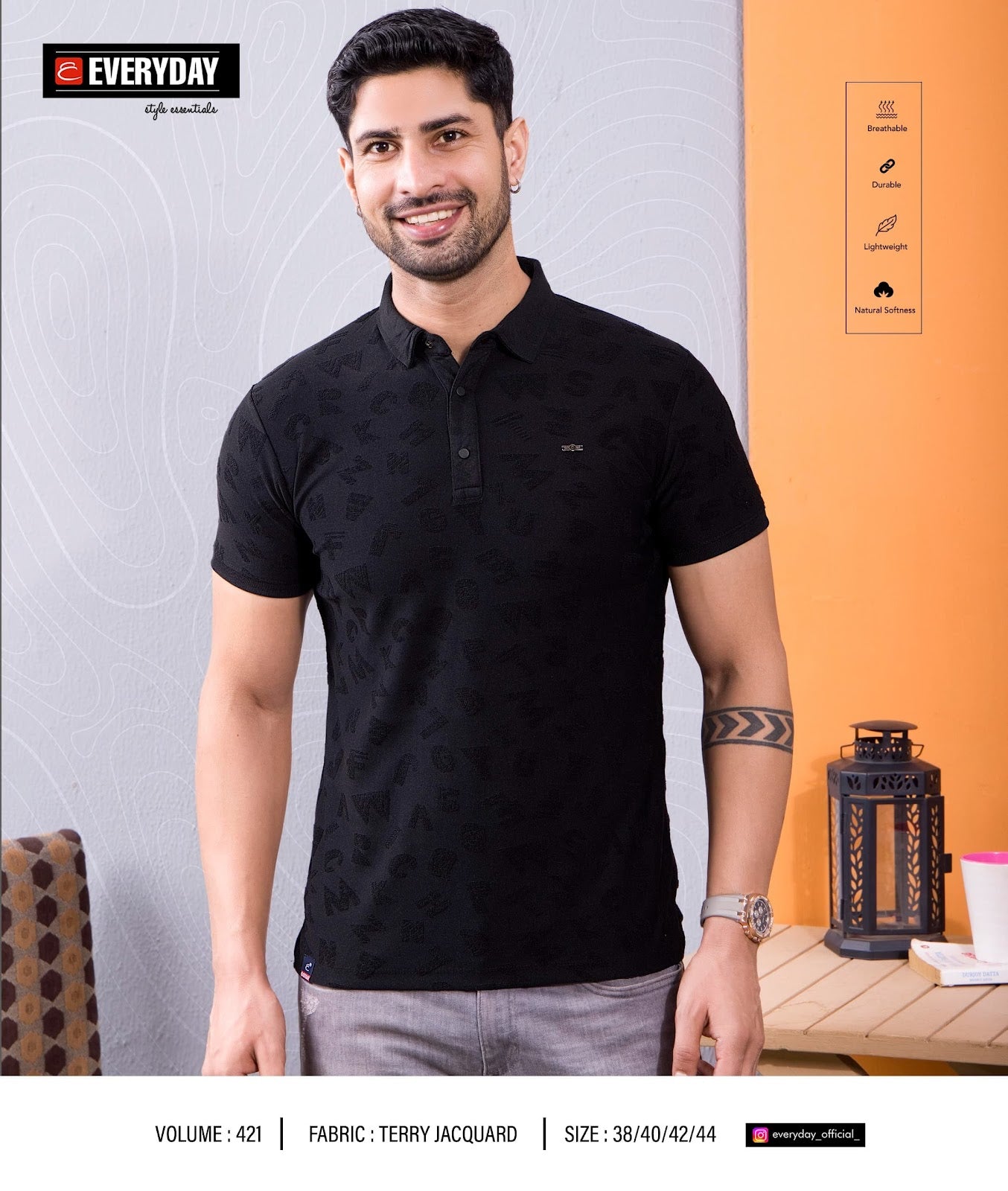 421 Everyday Jacquard Mens Tshirts Exporter Ahmedabad