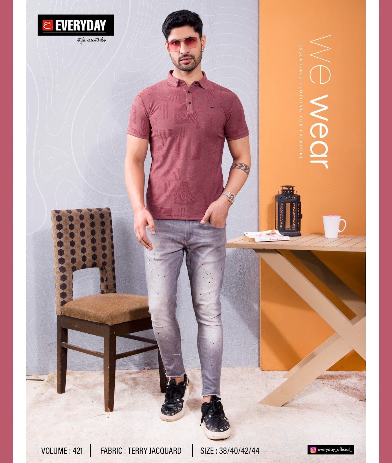 421 Everyday Jacquard Mens Tshirts Exporter Ahmedabad