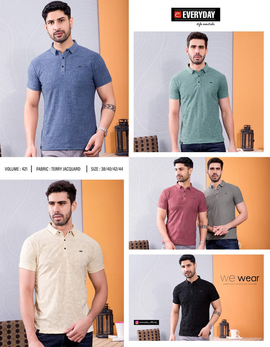 421 Everyday Jacquard Mens Tshirts Exporter Ahmedabad