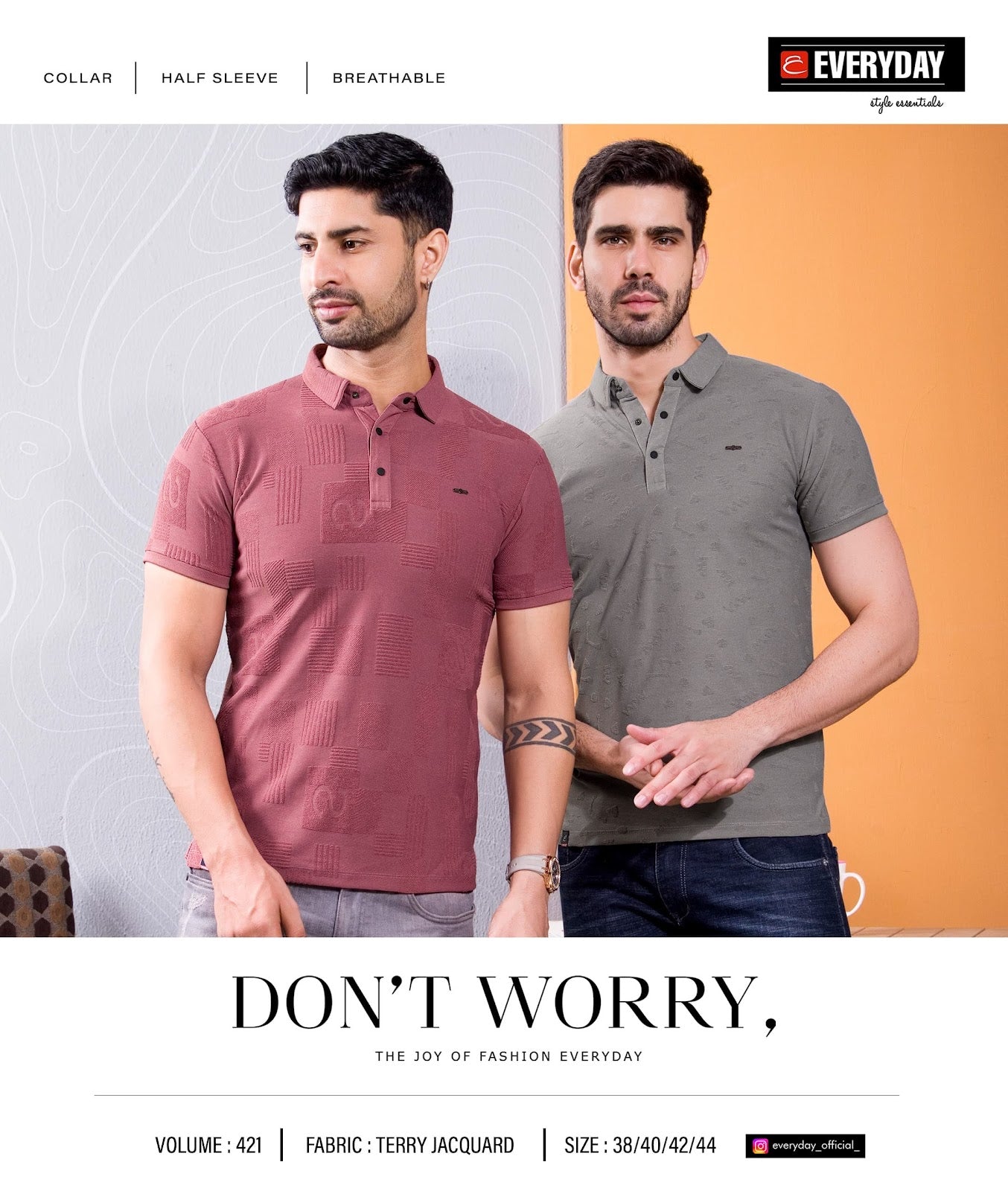 421 Everyday Jacquard Mens Tshirts Exporter Ahmedabad