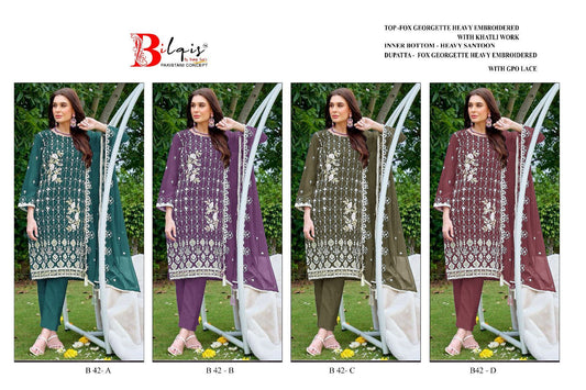42 Bilqis Fox Georgette Pakistani Salwar Suits