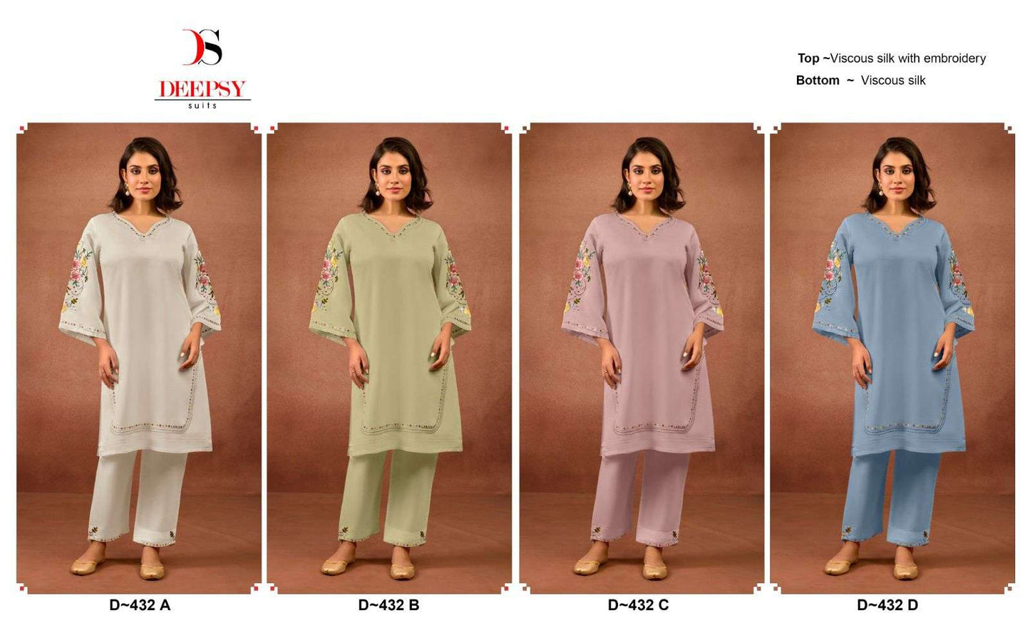 432 Deepsy Pure Viscose Kurti Bottom Set Exporter Ahmedabad