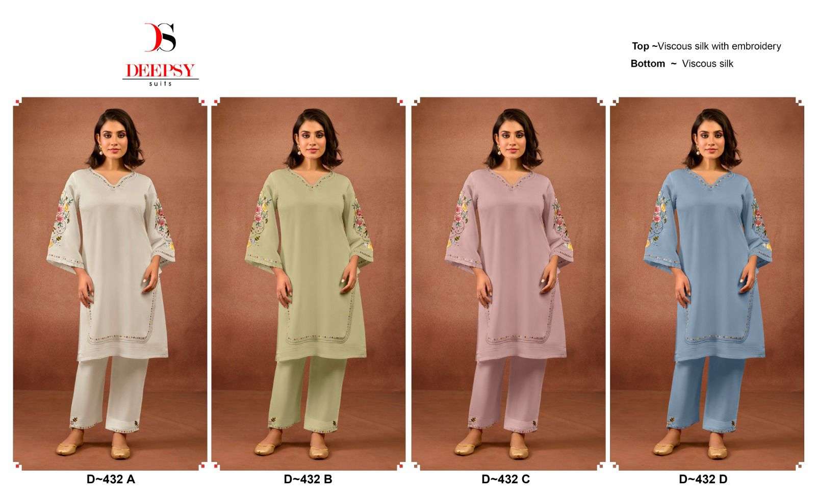 432 Deepsy Pure Viscose Kurti Bottom Set Exporter Ahmedabad
