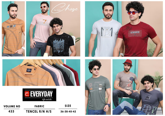 433 Everyday Tencil Lycra Mens Tshirts Wholesale Price