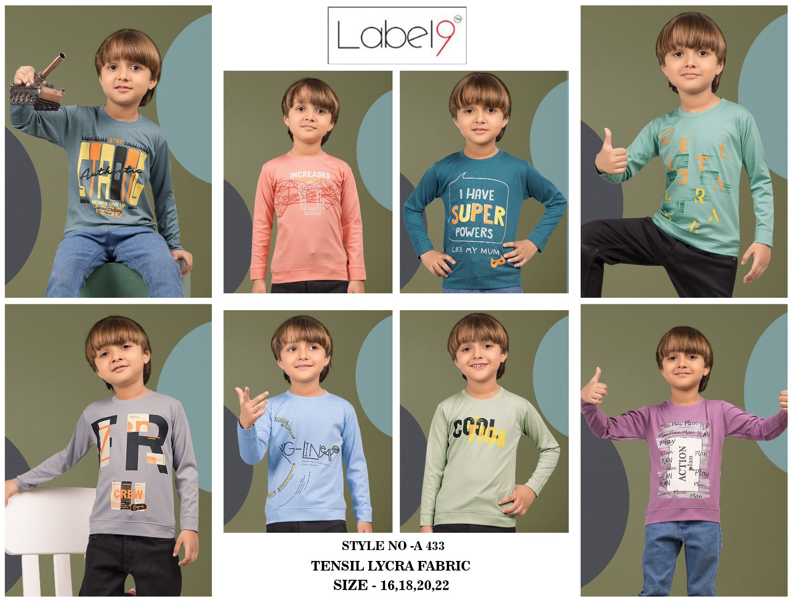433 Label 9 Tencil Lycra Boys Tshirt Wholesale Price – Kavya Style Plus