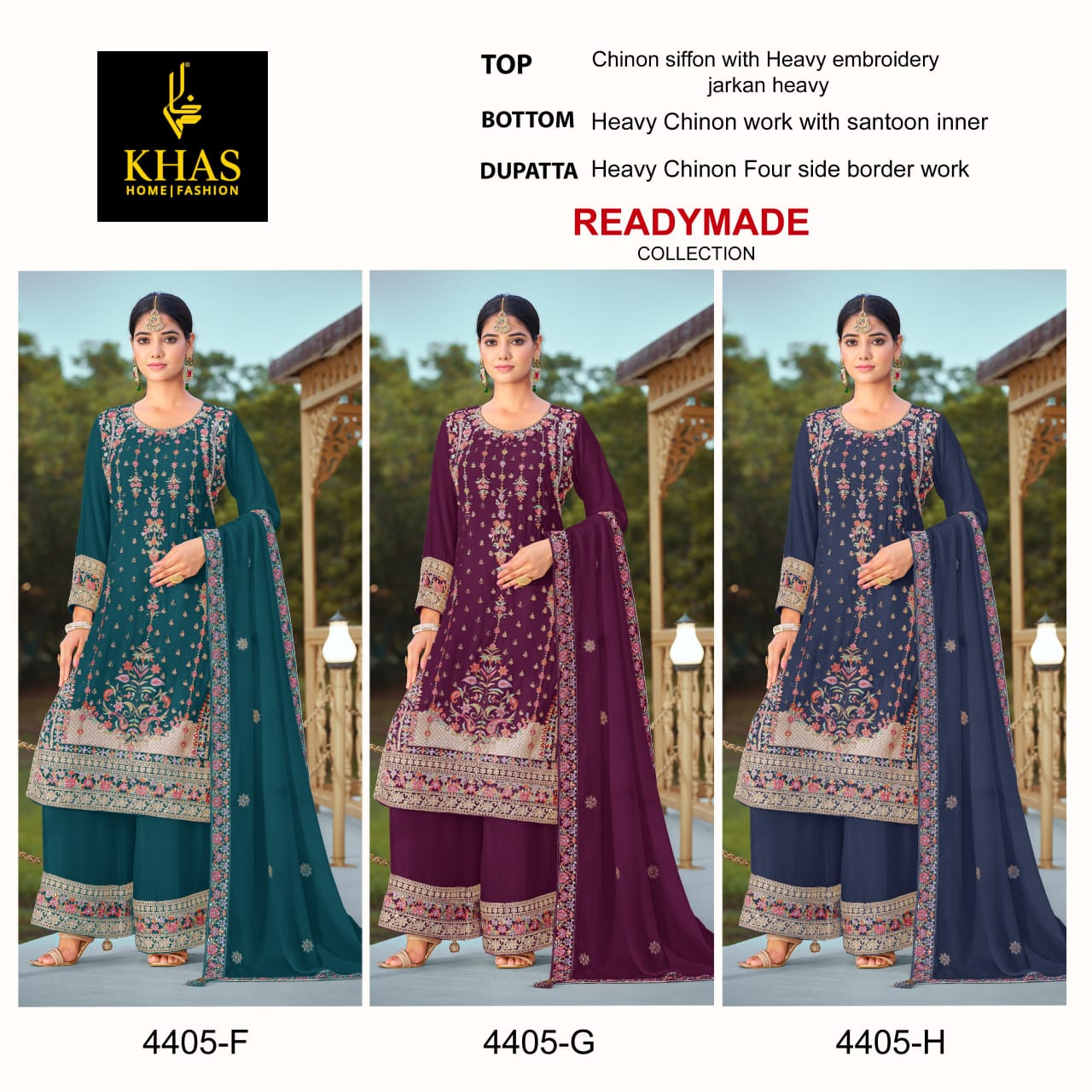 4405 Fgh Khas Chinon Chiffon Pakistani Readymade Suits Exporter Ahmedabad