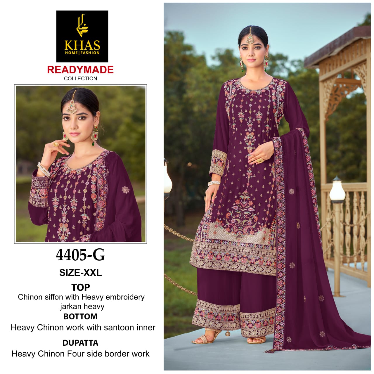 4405 Fgh Khas Chinon Chiffon Pakistani Readymade Suits Exporter Ahmedabad