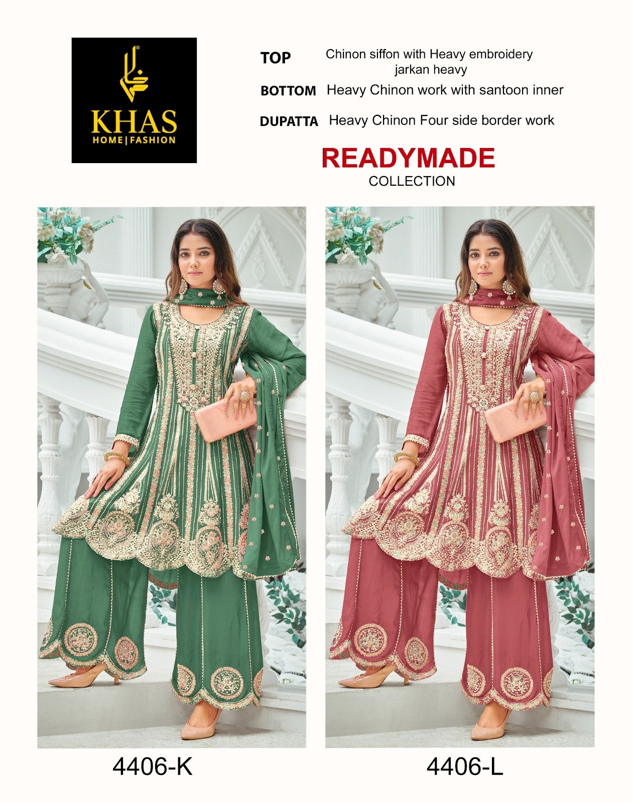 4406 Kl Khas Chinon Pakistani Readymade Suits Supplier Gujarat