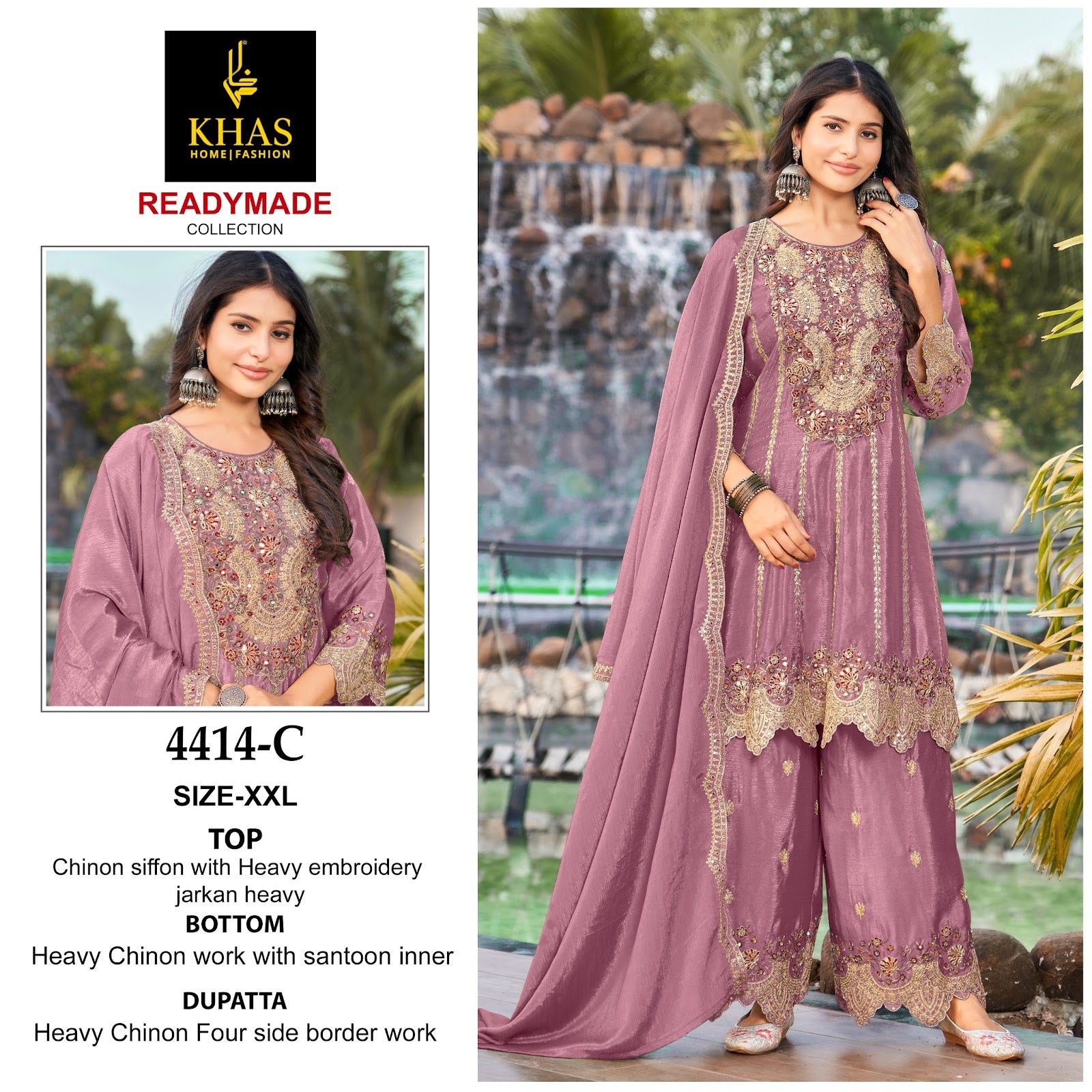 4414 Abc Khas Chinon Chiffon Pakistani Readymade Suits Manufacturer Ahmedabad