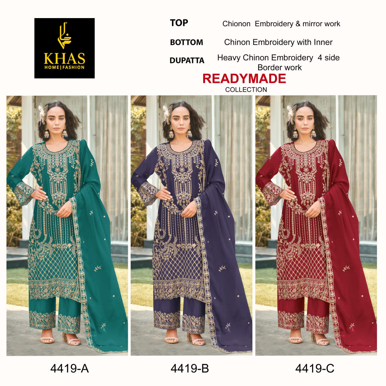 4419 Abc Khas Chinon Pakistani Readymade Suits Wholesale Price