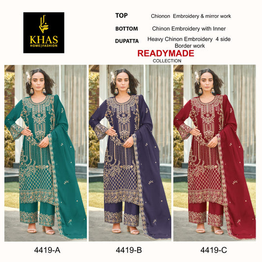 4419 Abc Khas Chinon Pakistani Readymade Suits Wholesale Price