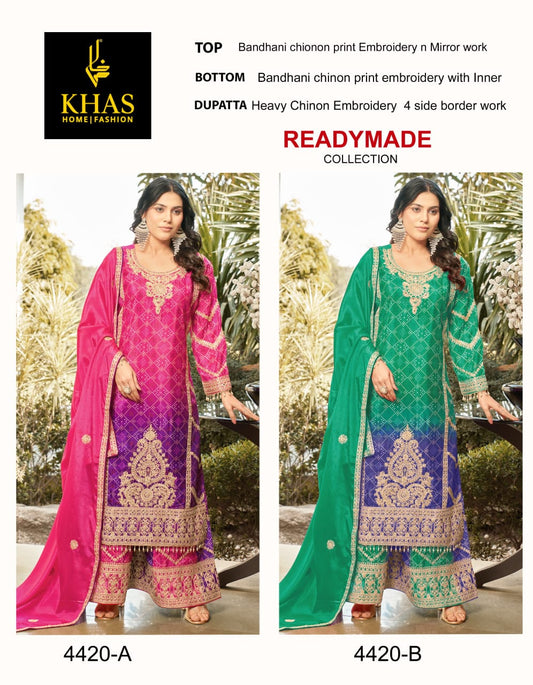 4420 Ab Khas Bandhani Pakistani Readymade Suits Manufacturer Gujarat