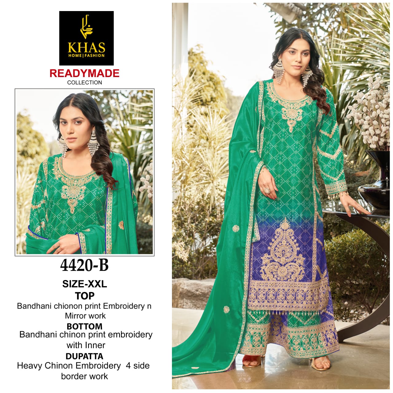 4420 Ab Khas Bandhani Pakistani Readymade Suits Manufacturer Gujarat