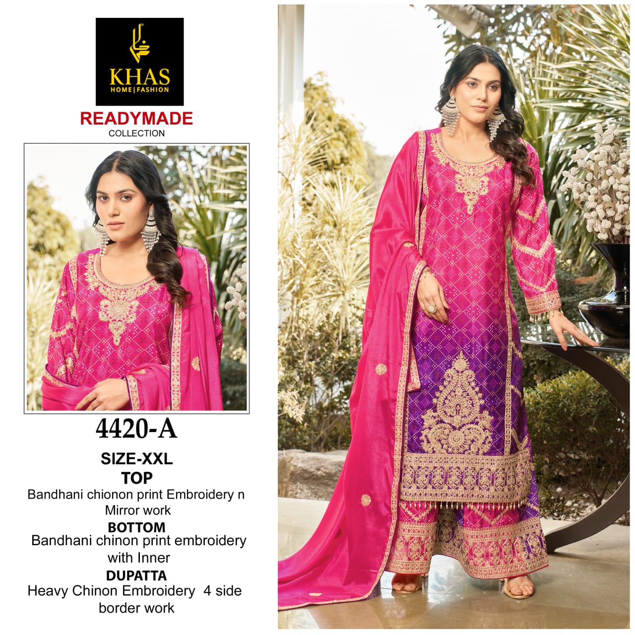 4420 Ab Khas Bandhani Pakistani Readymade Suits Manufacturer Gujarat