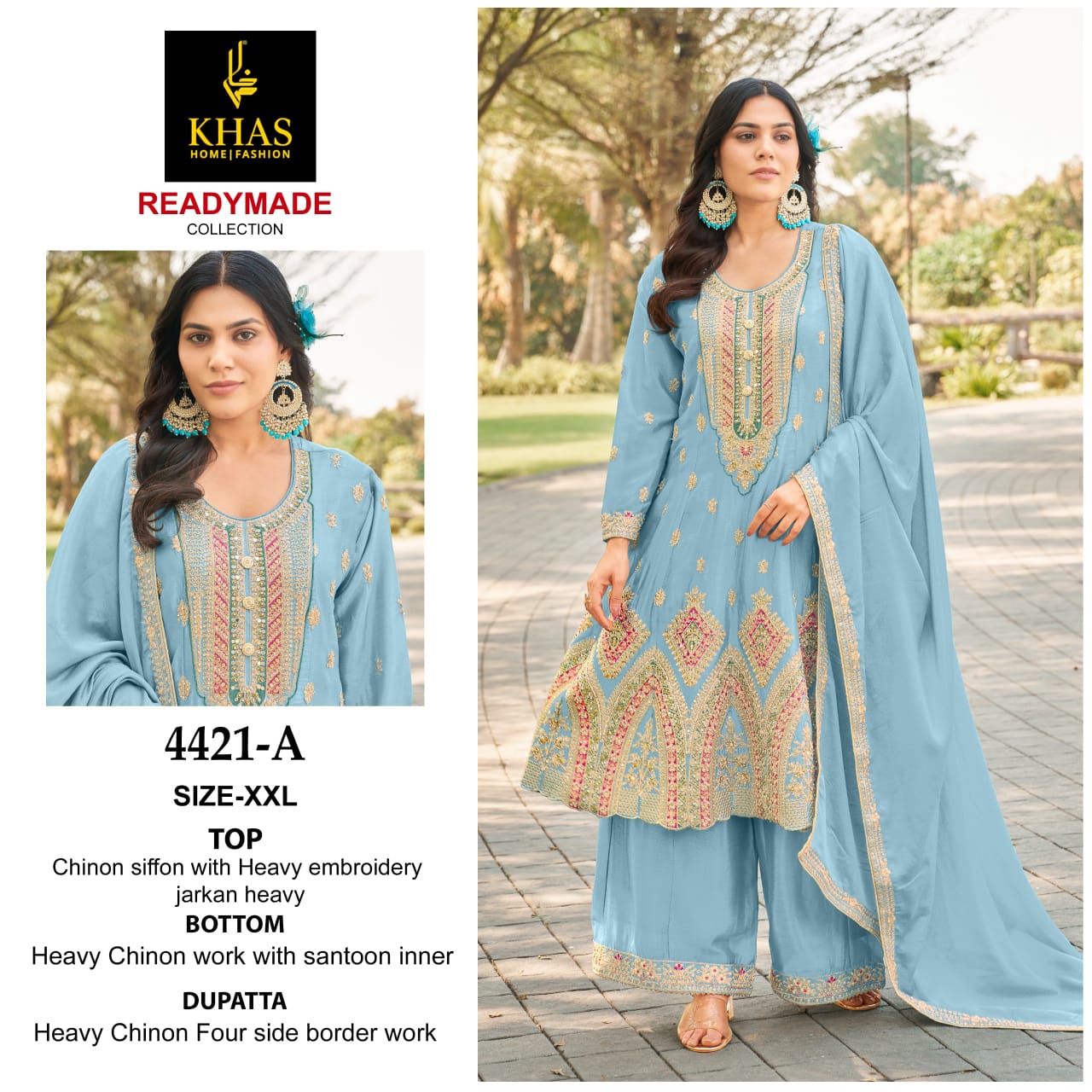 4421 Abc Khas Chinon Chiffon Pakistani Readymade Suits Wholesaler Ahmedabad
