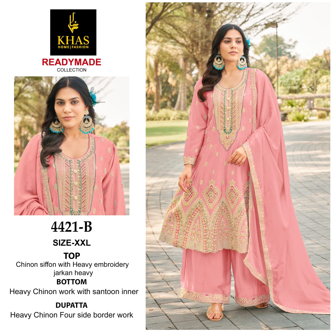 4421 Abc Khas Chinon Chiffon Pakistani Readymade Suits Wholesaler Ahmedabad