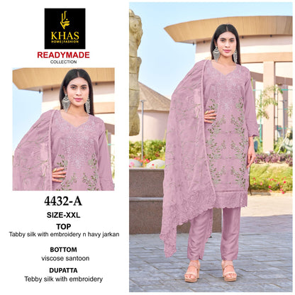 4432 Abc Khas Tabby Silk Pakistani Readymade Suits Wholesale Rate