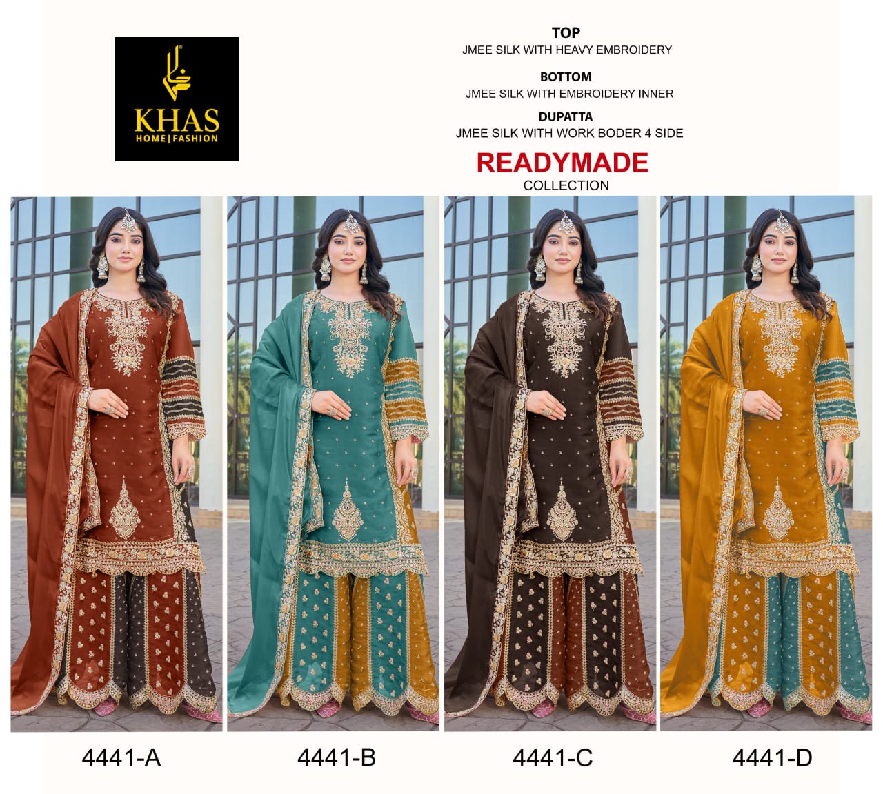 4441 Abcd Khas Jimmy Silk Pakistani Readymade Suits Manufacturer India