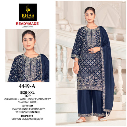 4449 Khas Chinon Silk Pakistani Readymade Suits Exporter India