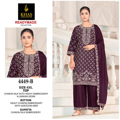 4449 Khas Chinon Silk Pakistani Readymade Suits Exporter India