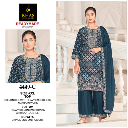 4449 Khas Chinon Silk Pakistani Readymade Suits Exporter India