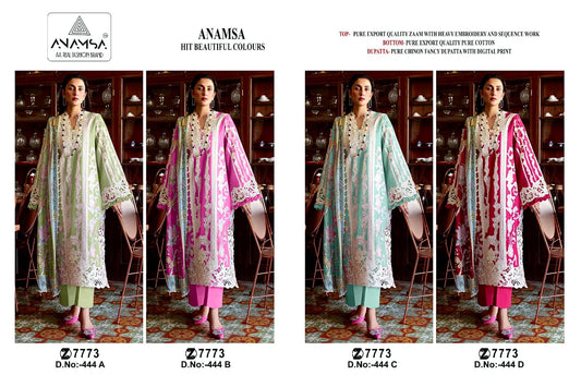 444 Anamsa Pure Jaam Pakistani Salwar Suits Supplier Gujarat