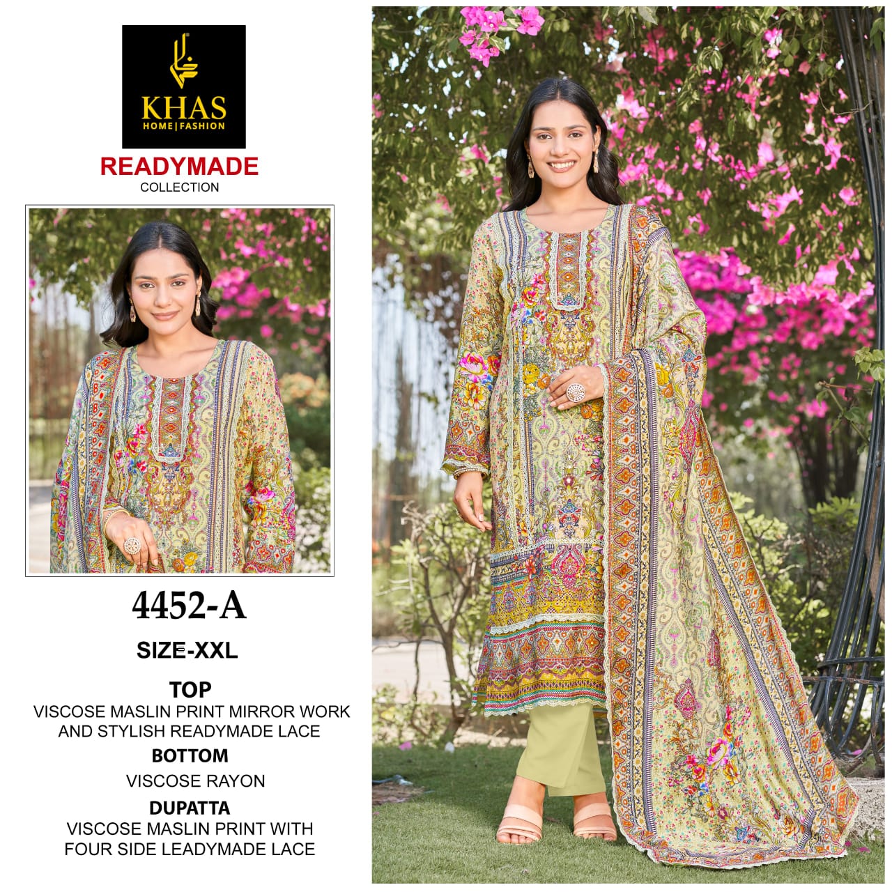 4452 Abc Khas Viscose Muslin Karachi Readymade Suits Supplier Ahmedabad