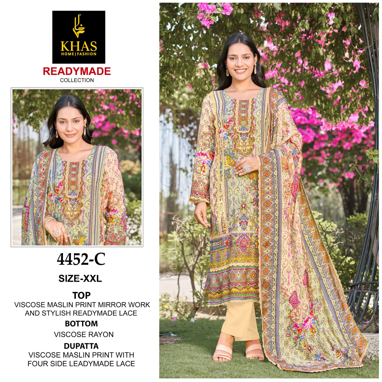 4452 Abc Khas Viscose Muslin Karachi Readymade Suits Supplier Ahmedabad