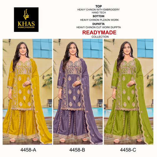 4458 Abc Khas Chinon Pakistani Readymade Suits Supplier