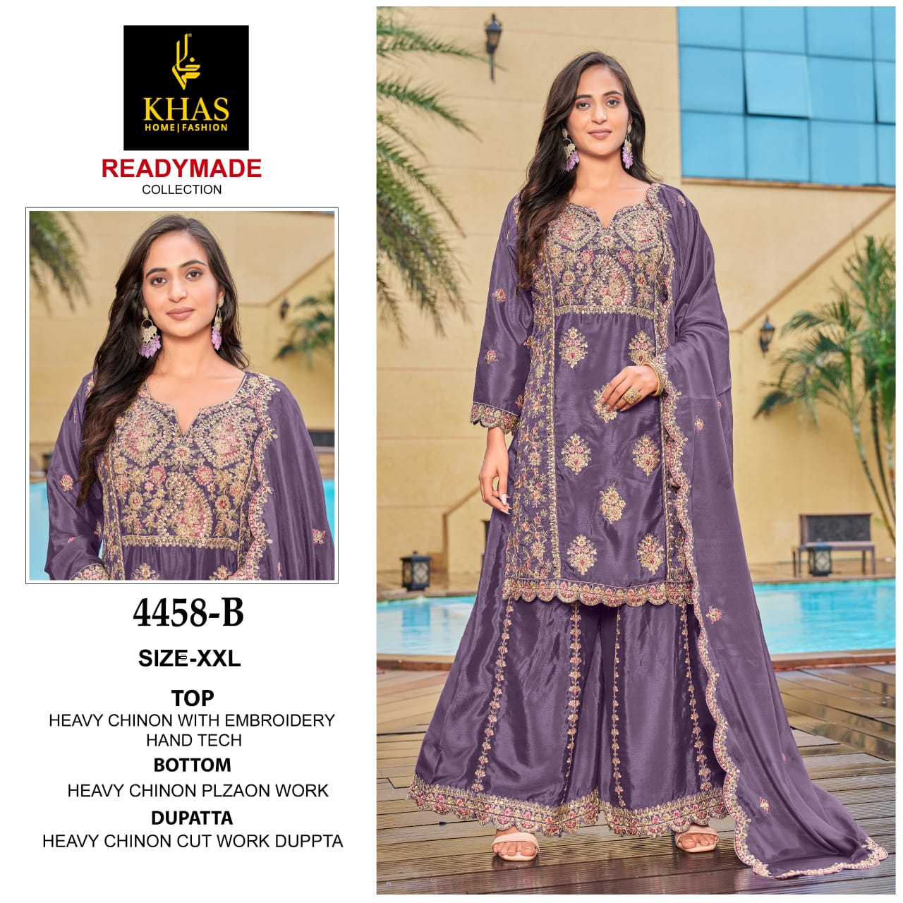 4458 Abc Khas Chinon Pakistani Readymade Suits Supplier