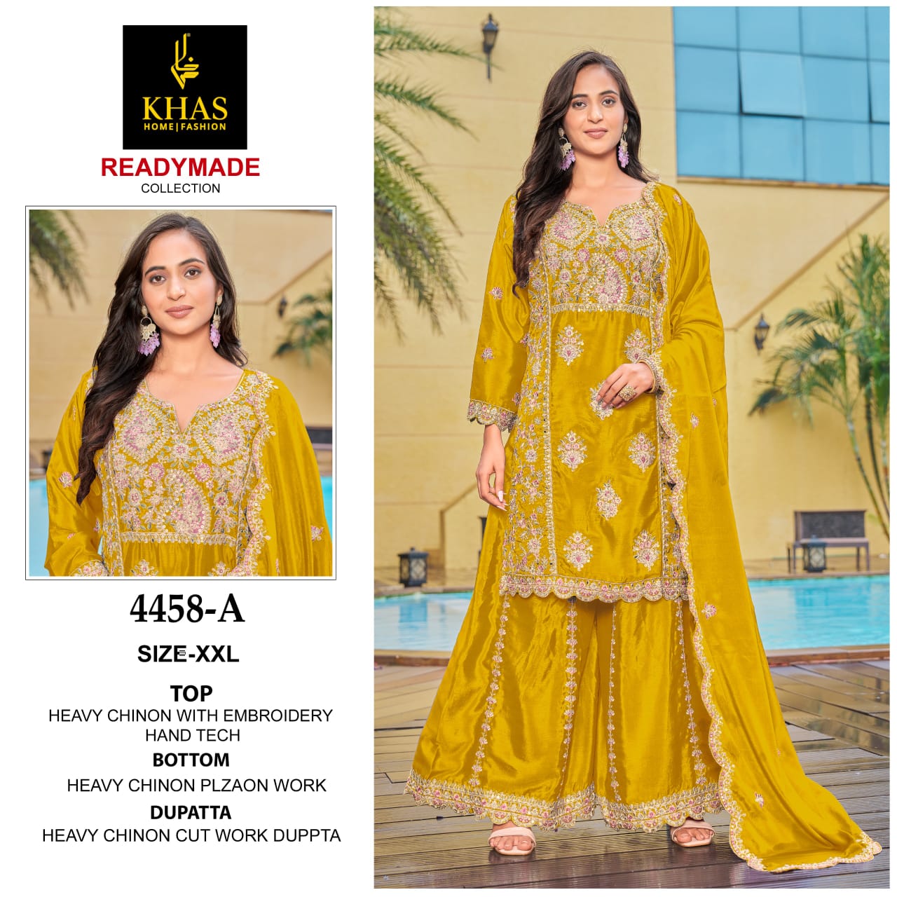 4458 Abc Khas Chinon Pakistani Readymade Suits Supplier