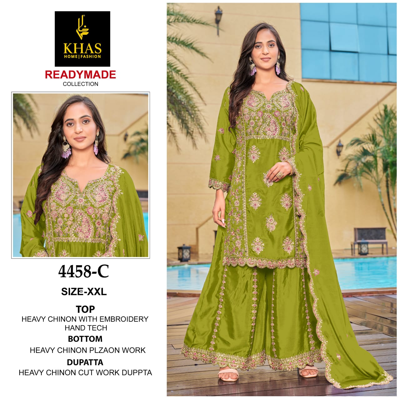 4458 Abc Khas Chinon Pakistani Readymade Suits Supplier