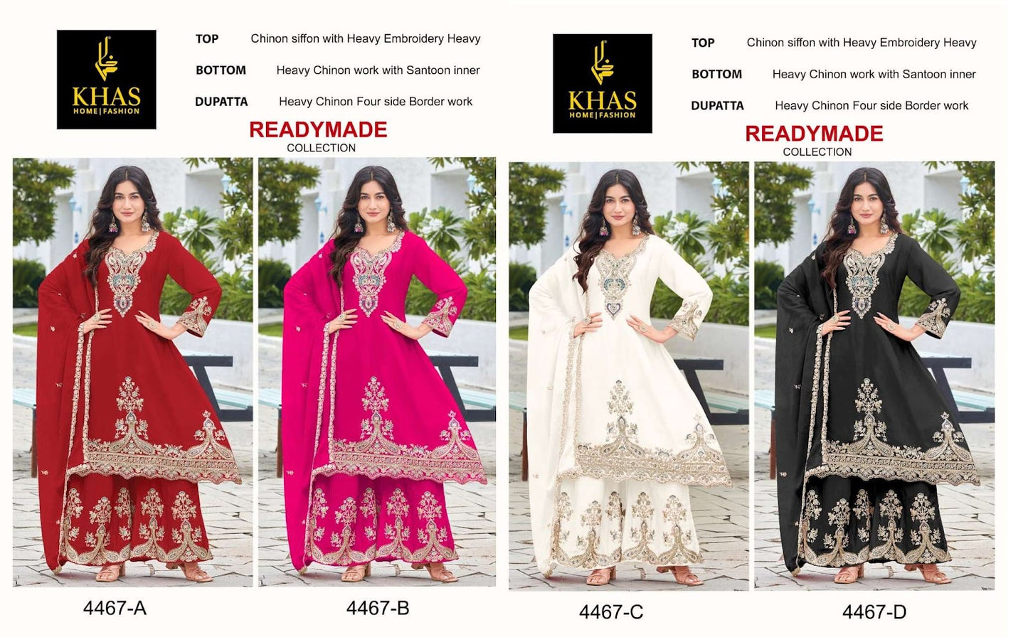 4467 Abcd Khas Chiffon Pakistani Readymade Suits Exporter Ahmedabad