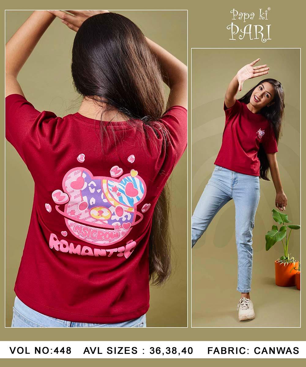 448 Papa Ki Pari Canvas Girls Top Exporter